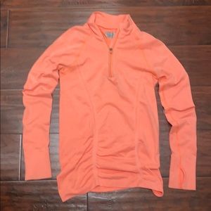 Athleta Ruched Quarter Zip Top